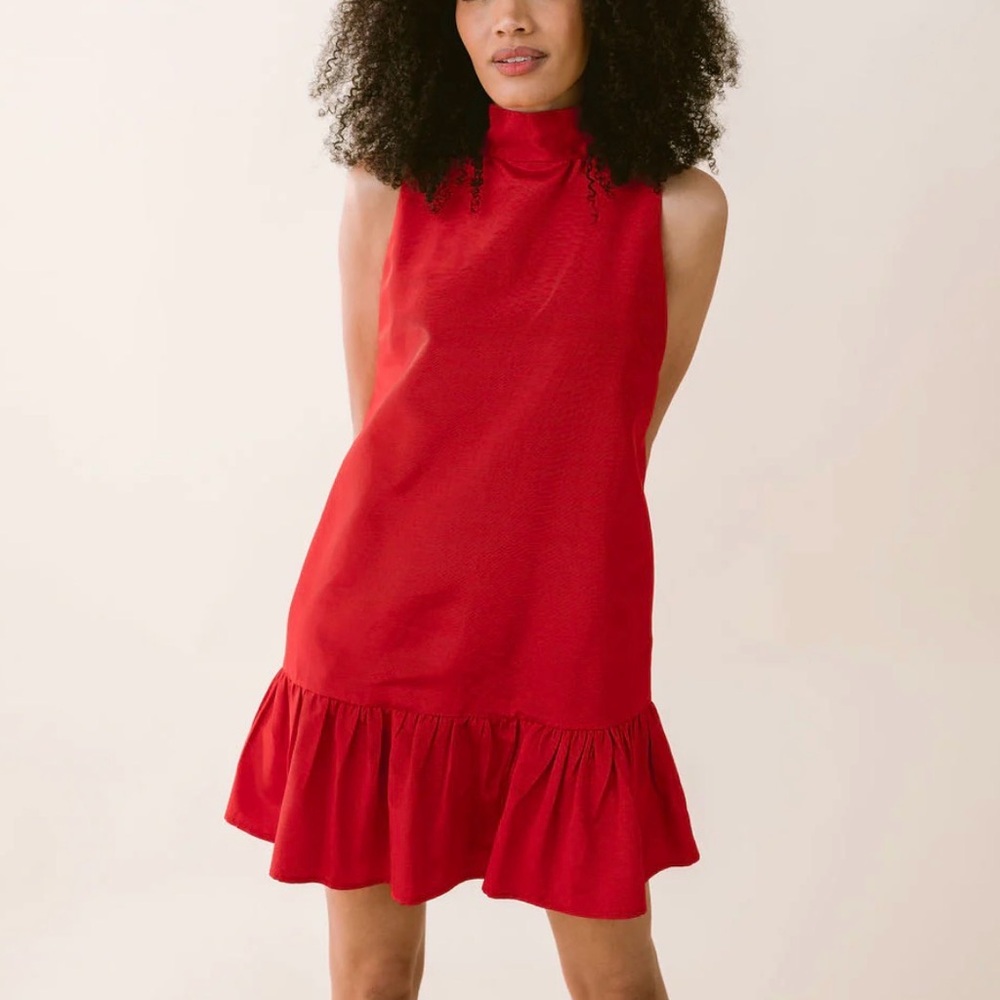 Laroque Libba Red Ruffle Hem Mini Dress